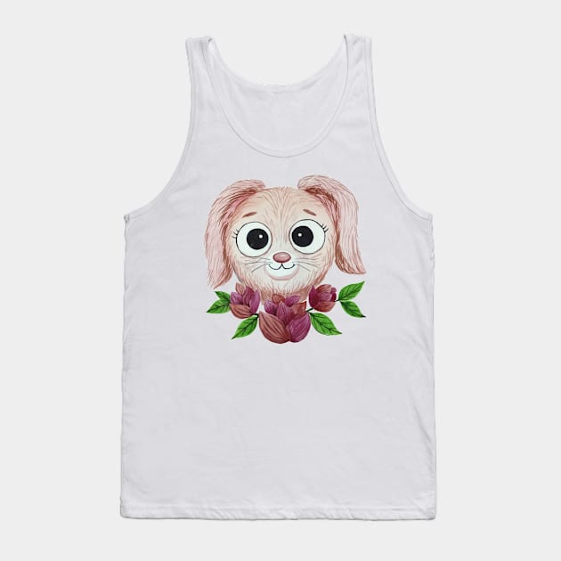 watercolor cute pink rabbit Tank Top by Keen_On_Colors